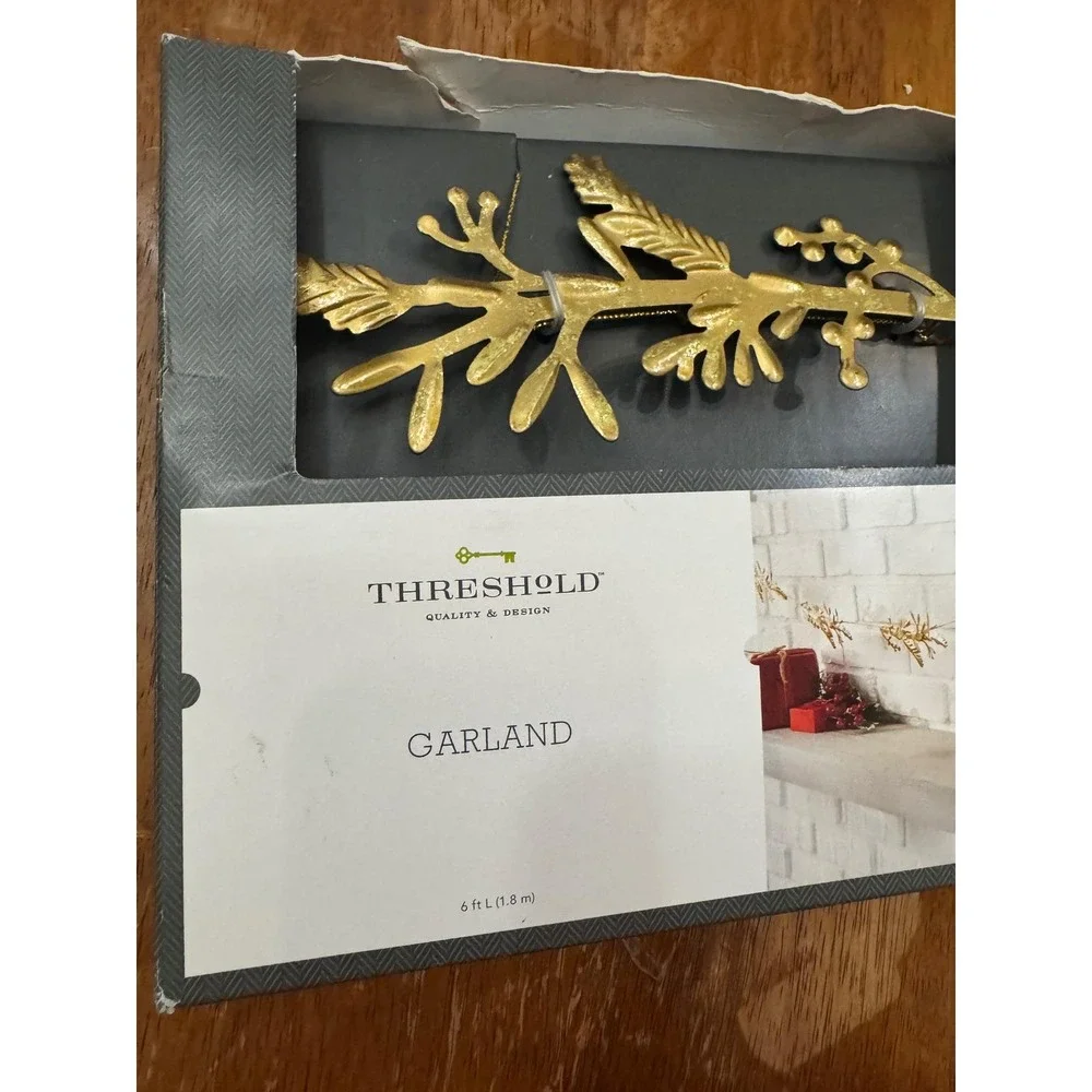 Threshold Gold Branch Snowflake Retired Garland 6ft Decorative Holiday Accent